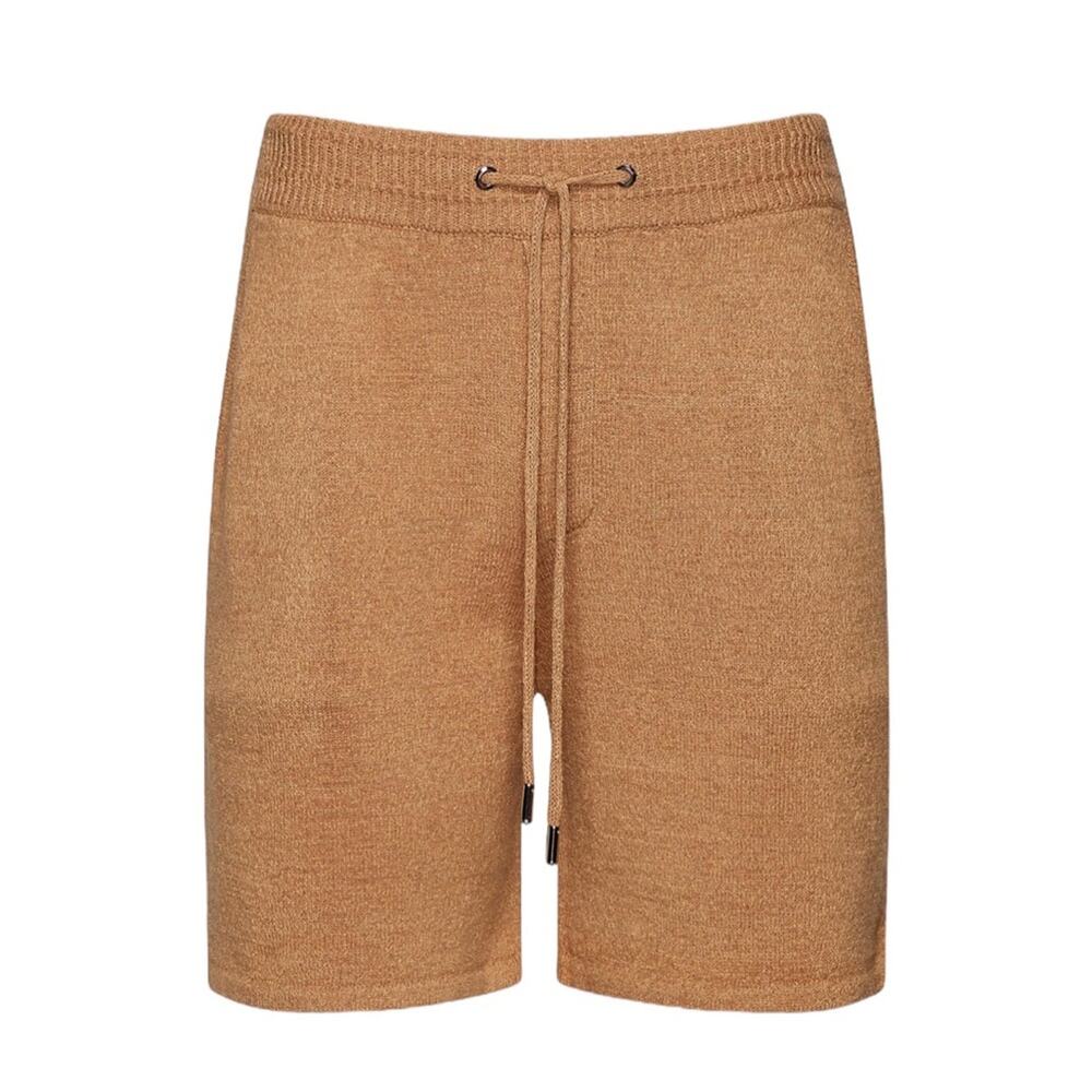 Ser.O.Ya NWT Mens Unisex Size Small Brown Hansen Knit Ribbed Drawstring Shorts